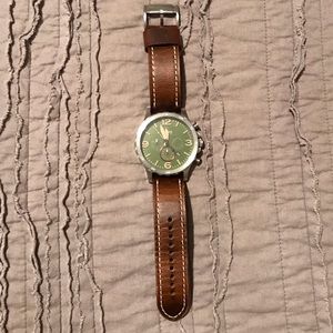 Men’s Fossil watch with olive green face